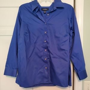 Lands' End The Outfitters Blue Long Sleeve Performance Twill Top 1X
